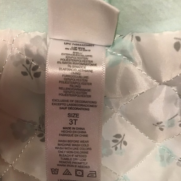 Little Me Toddler Girls Pea Coat Mint Green Bows Detail - Picture 9 of 9